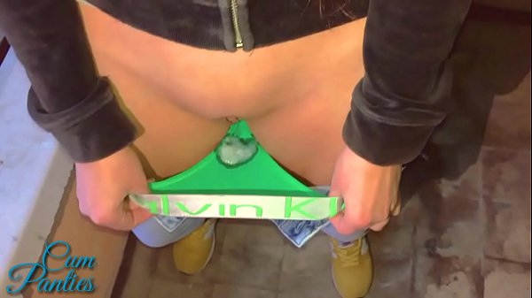 Girls caught with cum in panties outside