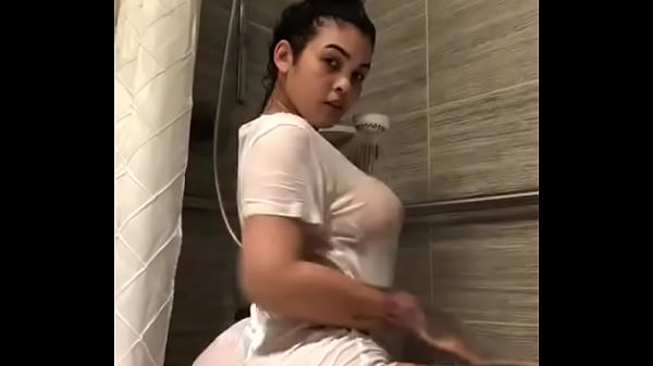 Naked white girl masturbates in bathroom