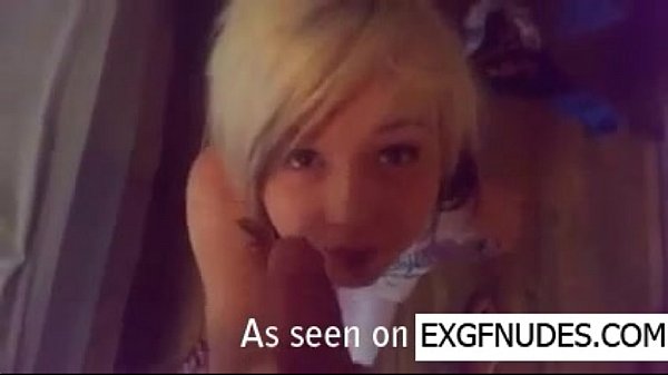 Emo teen blonde gives blowjob and gets facial cum