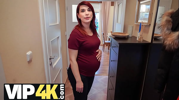 Pregnant redhead milf pays debt with sex to bank agent