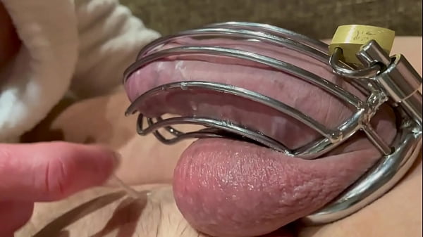 AquaPola's big-titted stepmom tries chastity belt for first time on her stepson's dick