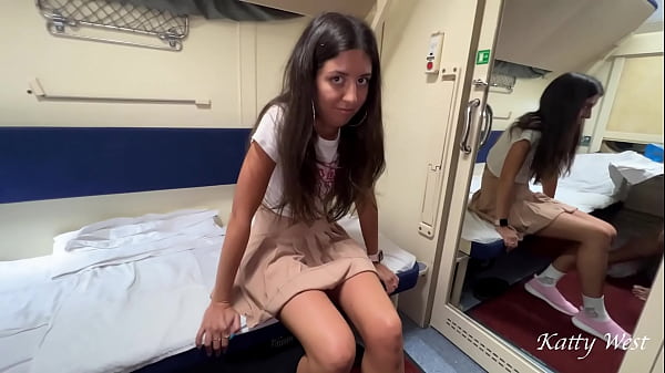 Katty West picks up a teen girl at the train station and fucks her doggystyle on the railway