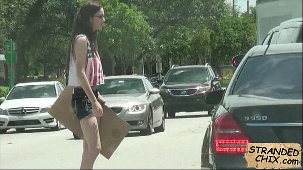 Teen girl stranded on the side of the road sucks a stranger's dick for a ride home with Tali Dava