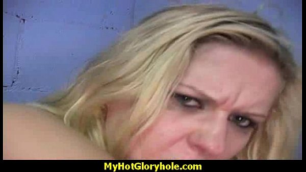 Black wife gives husband blowjob through gloryhole