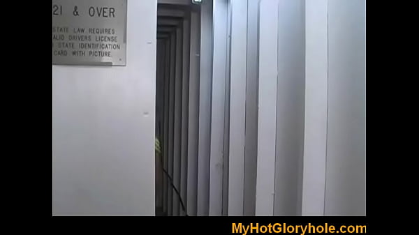 Gorgeous babe gives intense gloryhole blowjob