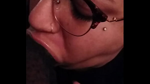 Ebony fiancee gives chubby boyfriend deepthroat blowjob