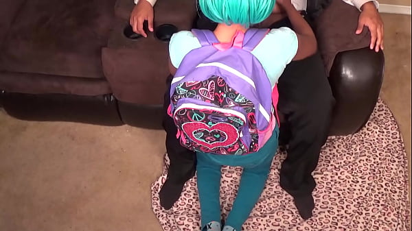 Step daughter gives step dad blowjob and rides him after failing class