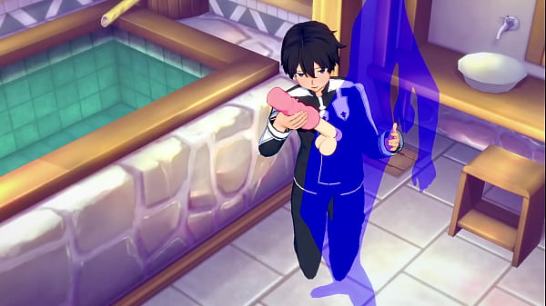 Kirito gets handjob in anime cosplay