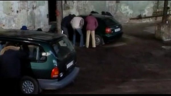 Brunette gets fucked in limo and swallows cum