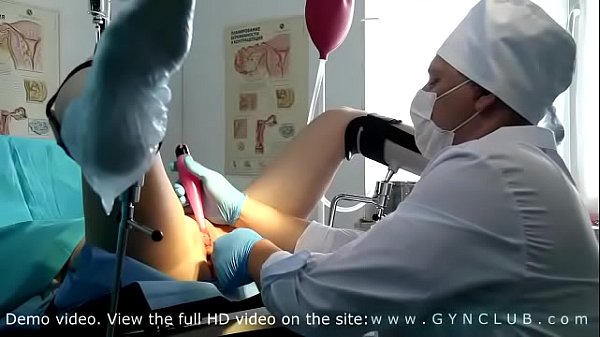 Gyno exam with bondage ends in stormy orgasm