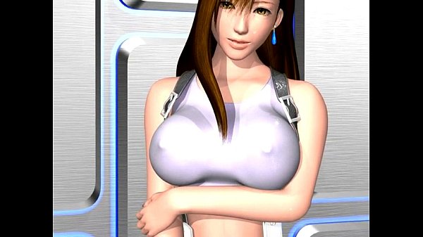 Tifa from Final Fantasy 7 gets a cumshot while bouncing her big tits in a POV hentai scene