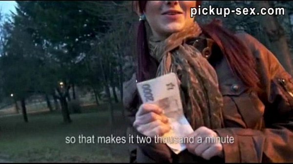 Redhead euro babe anal for cash in public