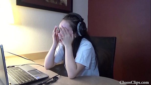 Lenna Lux masturbates with headphones on