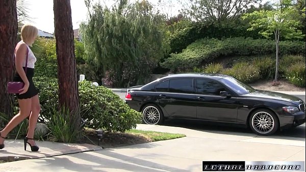 Kate England gets covered in cum by driver during hardcore blowjob