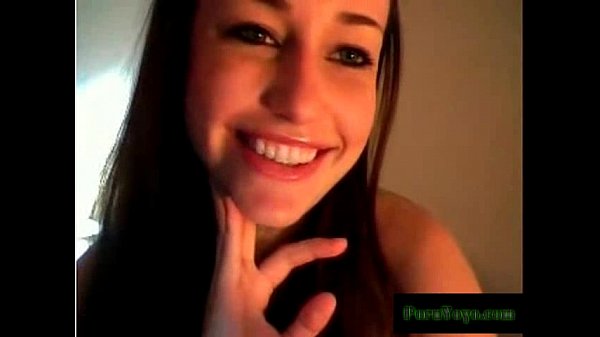 Teen brunette flashes on webcam