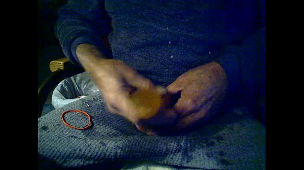 Man catches himself jacking off and cumming after pissing and playing in it