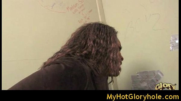 ebony blackwoman gives intense interracial gloryhole blowjob