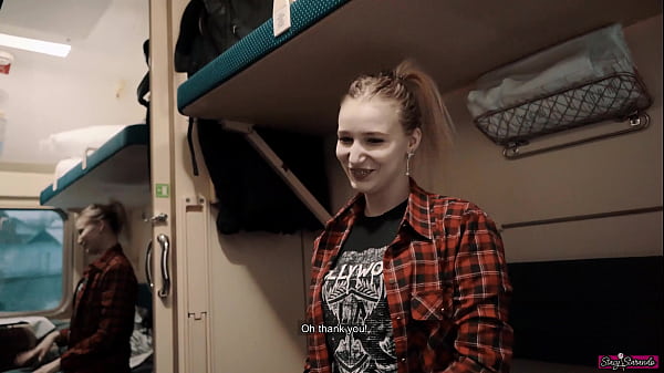 Stacy Starando Seduces Fellow Traveller on Train and Gives Him a Blowjob Before Swallowing His Sperm