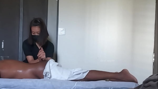 Desi Apple and Rasiya Begum massage client at spa
