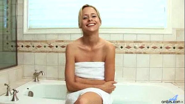 Amateur housewife Anilos blonde milf gets interviewed before rough sex and blowjob