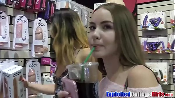 Naomi Blue and friend share big cock in college threesome