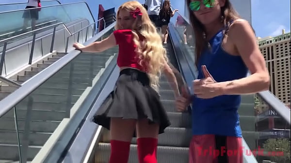 Conor Coxxx's blonde girlfriend Melody Marks flashes thong on Vegas strip