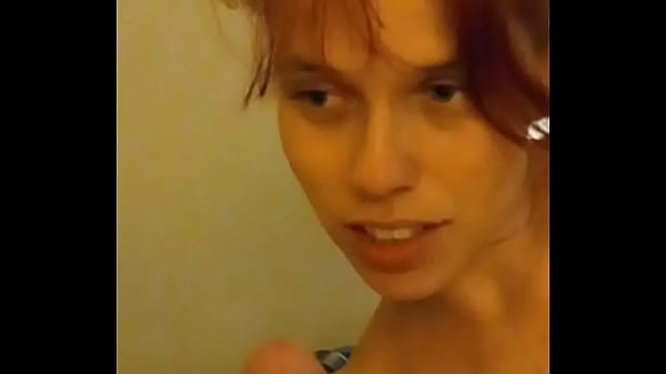 Redhead petite wife uses toy with husband Tim