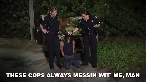 Joslyn James and Maggie Green Bang Black Guy in Police Uniform