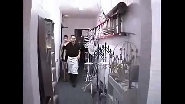 Mature brunette housewife fucks young waiter in toilet