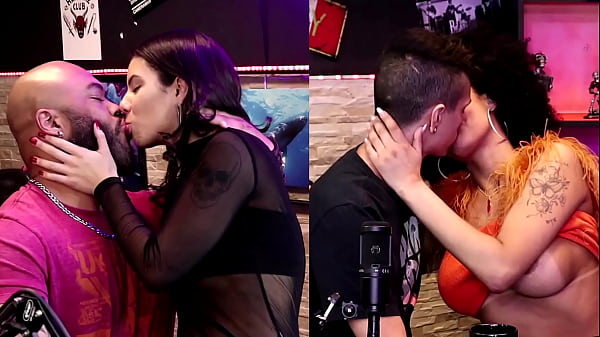 Dieni Gaúcha and Pedro Albuquerque share a passionate kiss with Mister Black