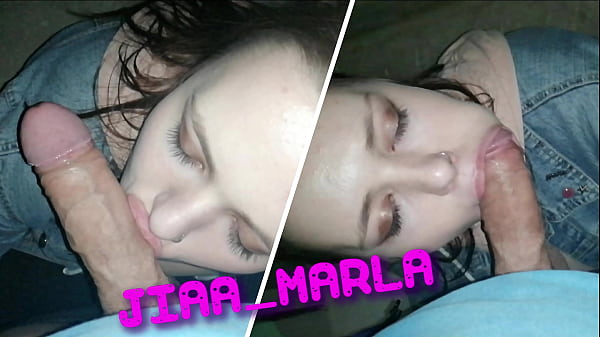 Marish sucks Jay's big cock at the entrance and swallows cum