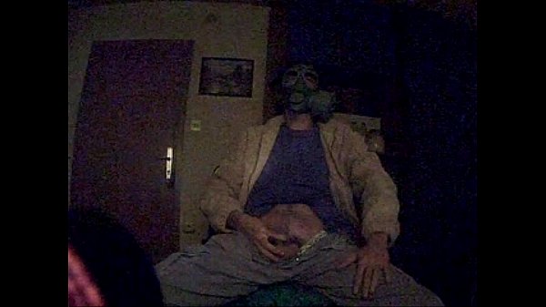 Doggy Xxx solo boy big dick in gas mask and stockings
