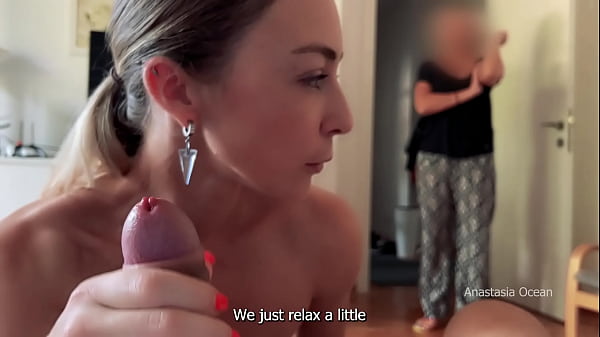 Merlin Monro's boyfriend gets caught giving blowjob by Anastasia Ocean's stepmom