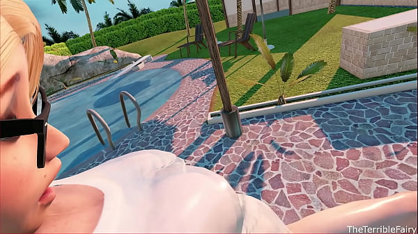 Terrible Fairy futanari pool fun with dickgirl