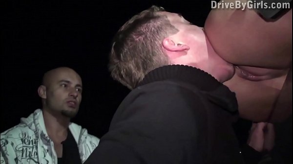 Driveby Girls blonde model public sex gang bang threesome oral gangbang