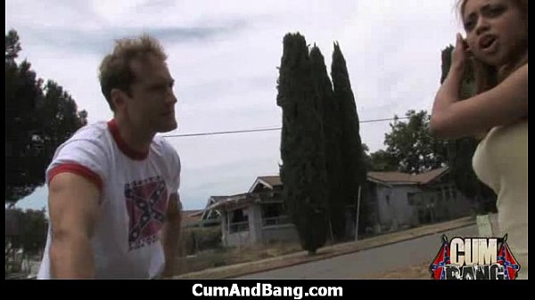 Ebony babe gets fucked by multiple big cock white guys