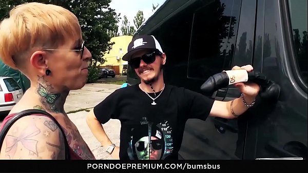 German milf Kinky Cat fucks in traffic on Bums Bus