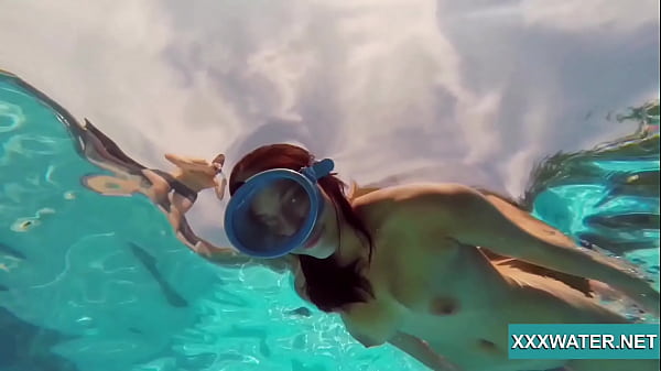 Candy masturbates underwater in pool