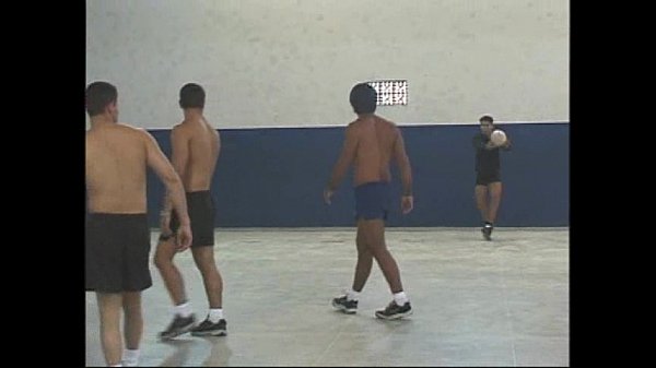 Leonardo Martins gets gangbanged by a group of men in a gym