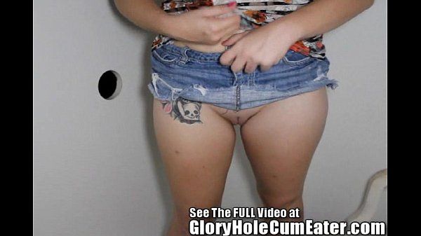 Blair gives strangers blowjobs in a glory hole