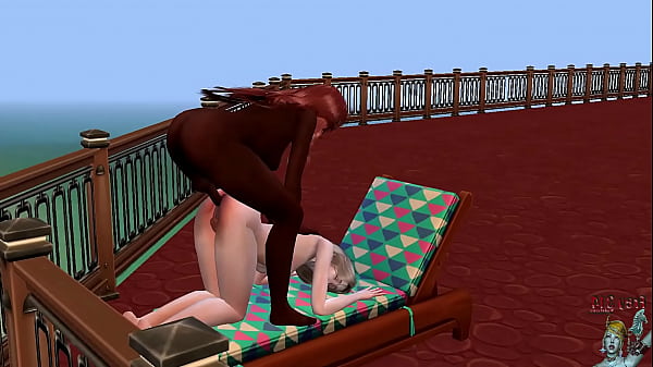 Blonde and brunette lesbians with big dick anal sex