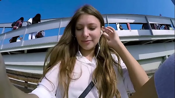 Talia Mint uses remote control dildo in public over phone