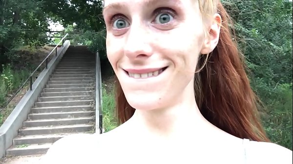 Freckledred masturbates outdoors with vibrator