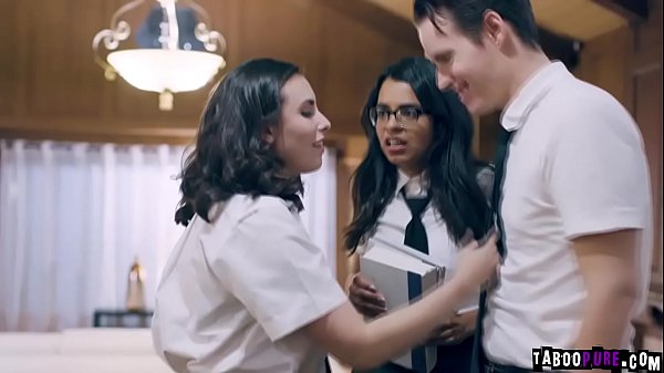 Casey Calvert and Vienna Black threesome with stepbro Justin Hunt