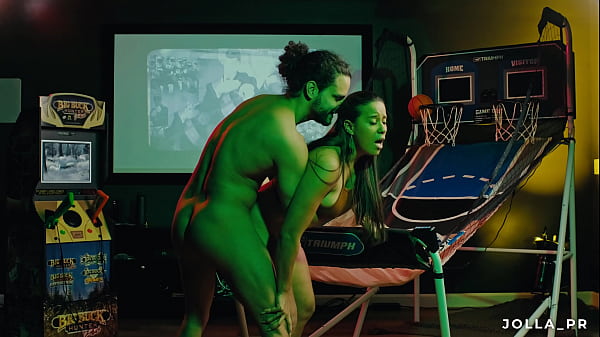 Latina milf Jollapr gets fucked during a heated basketball game at her friend's arcade game room