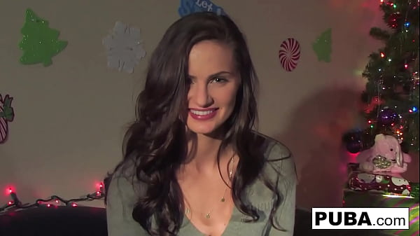 Lily Carter's Brunette Christmas Masturbation with Pussy and Ass Play