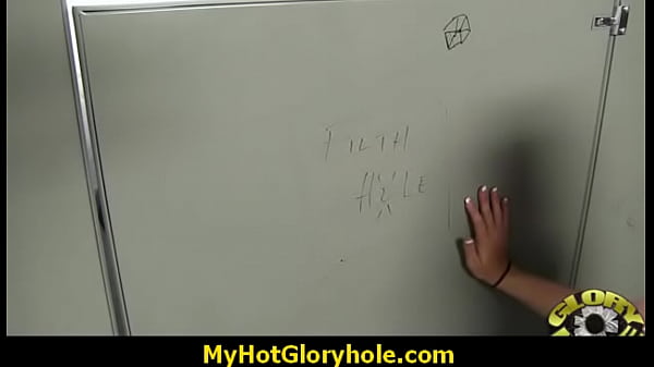 White lady gets blown at gloryhole by black stranger