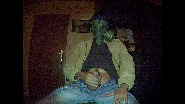 Masked solo boy Doggy Xxx wanks big thick cock