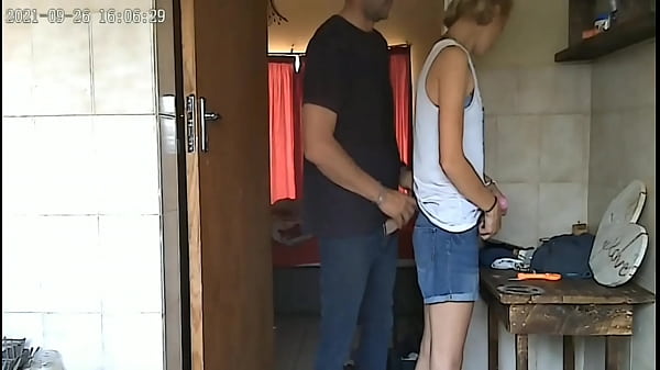 Spycam husband cheats with 18 year old blonde next door neighbor caught on camera