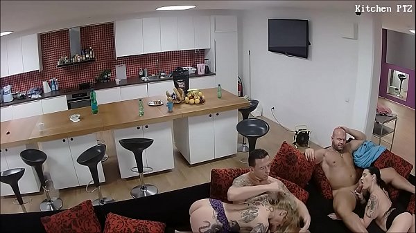 Blonde girlfriend deep throat blowjob with cumshot and tits licking